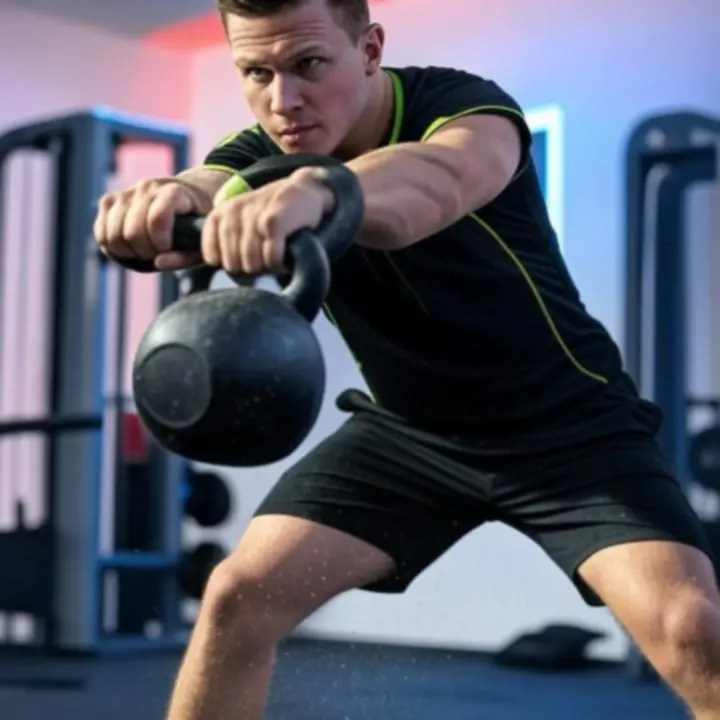 Profesjonalny sportowiec podczas intensywnego treningu crossfit